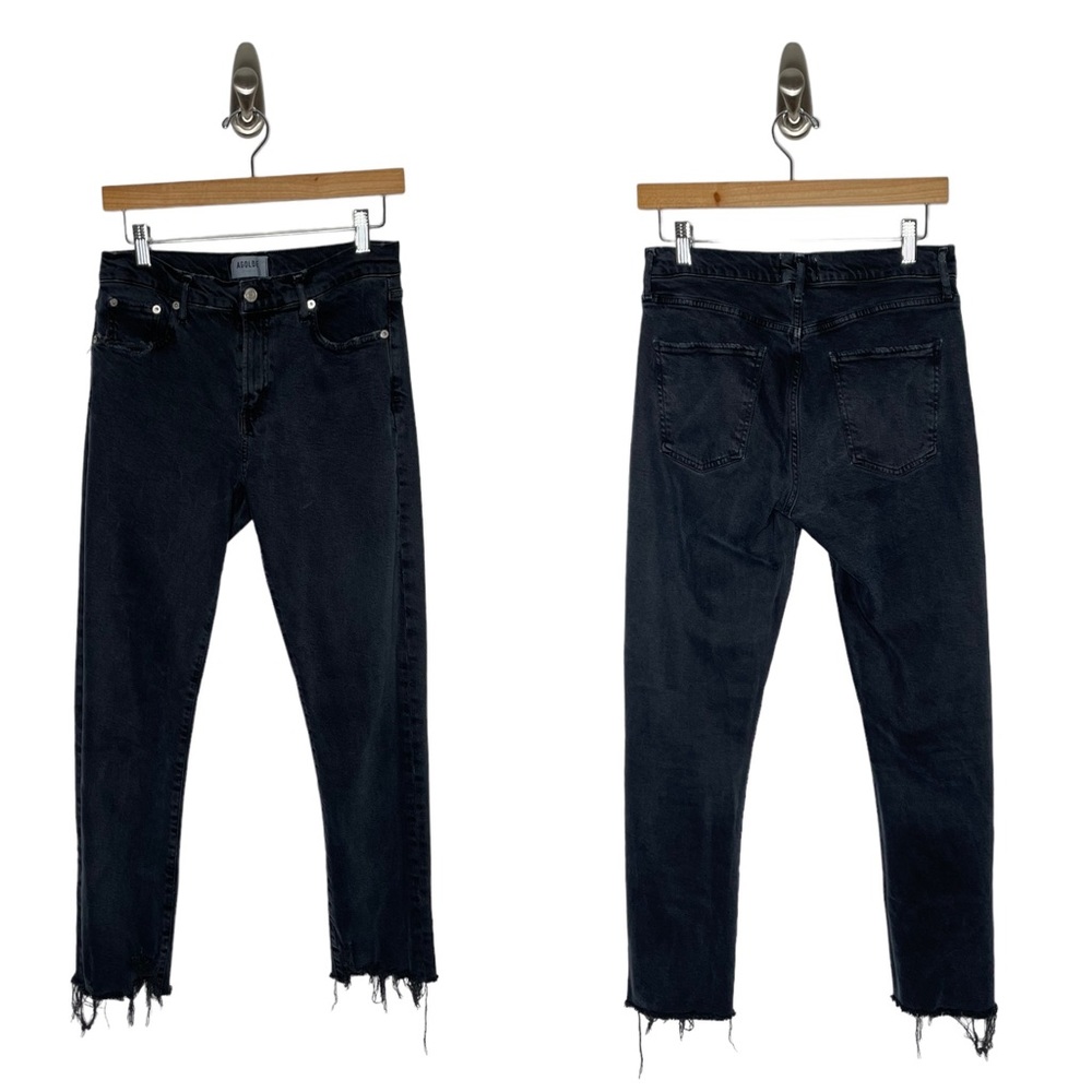 Agolde | Toni Mid Rise Straight Leg Jeans in Feral Black 28